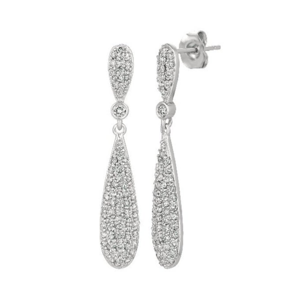 1.25 Carat Natural Diamond Earrings G SI 14K White